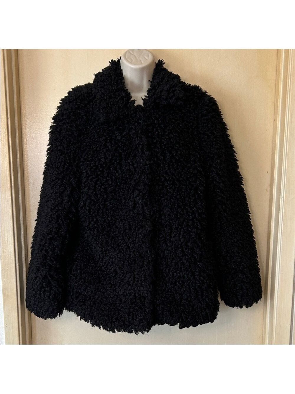 Audrey 3+1 Cozy Black Teddy Jacket size S